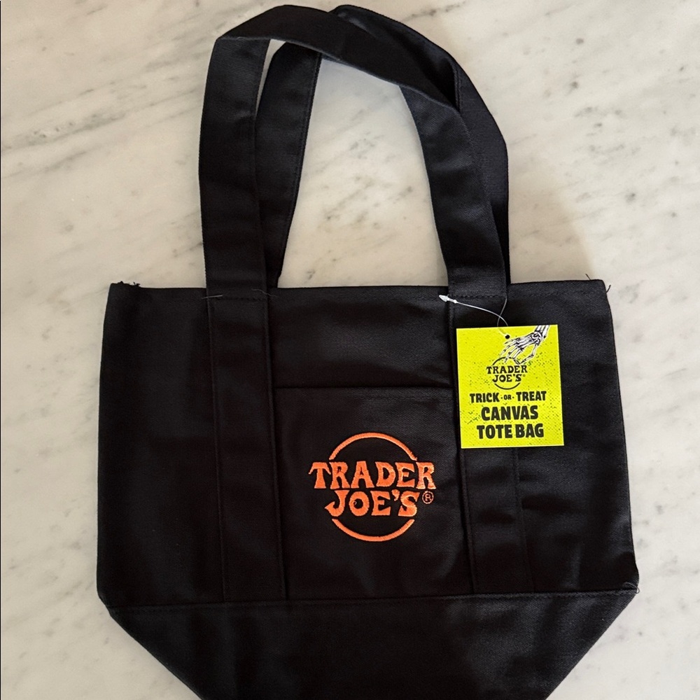 Trader Joe's Black Canvas Tote Bag